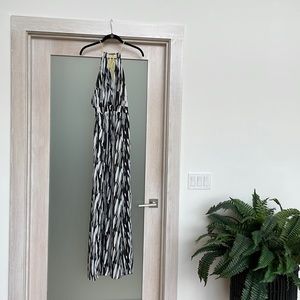 Black and white low back jumpsuit